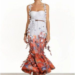 Zimmermann Wild Botanica Printed Petal Midi in Size 0P - WildFlower